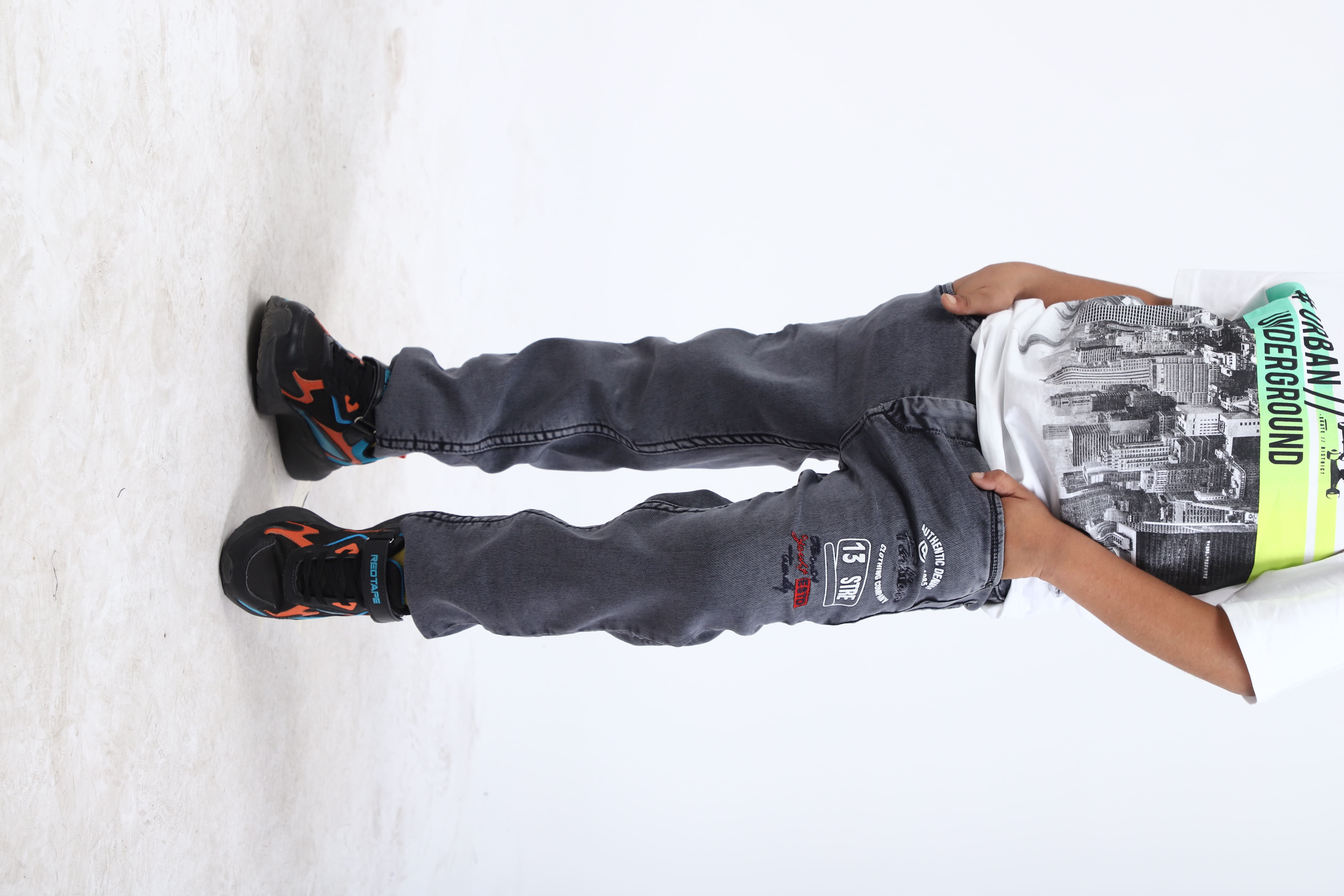 Grey Black Jeans