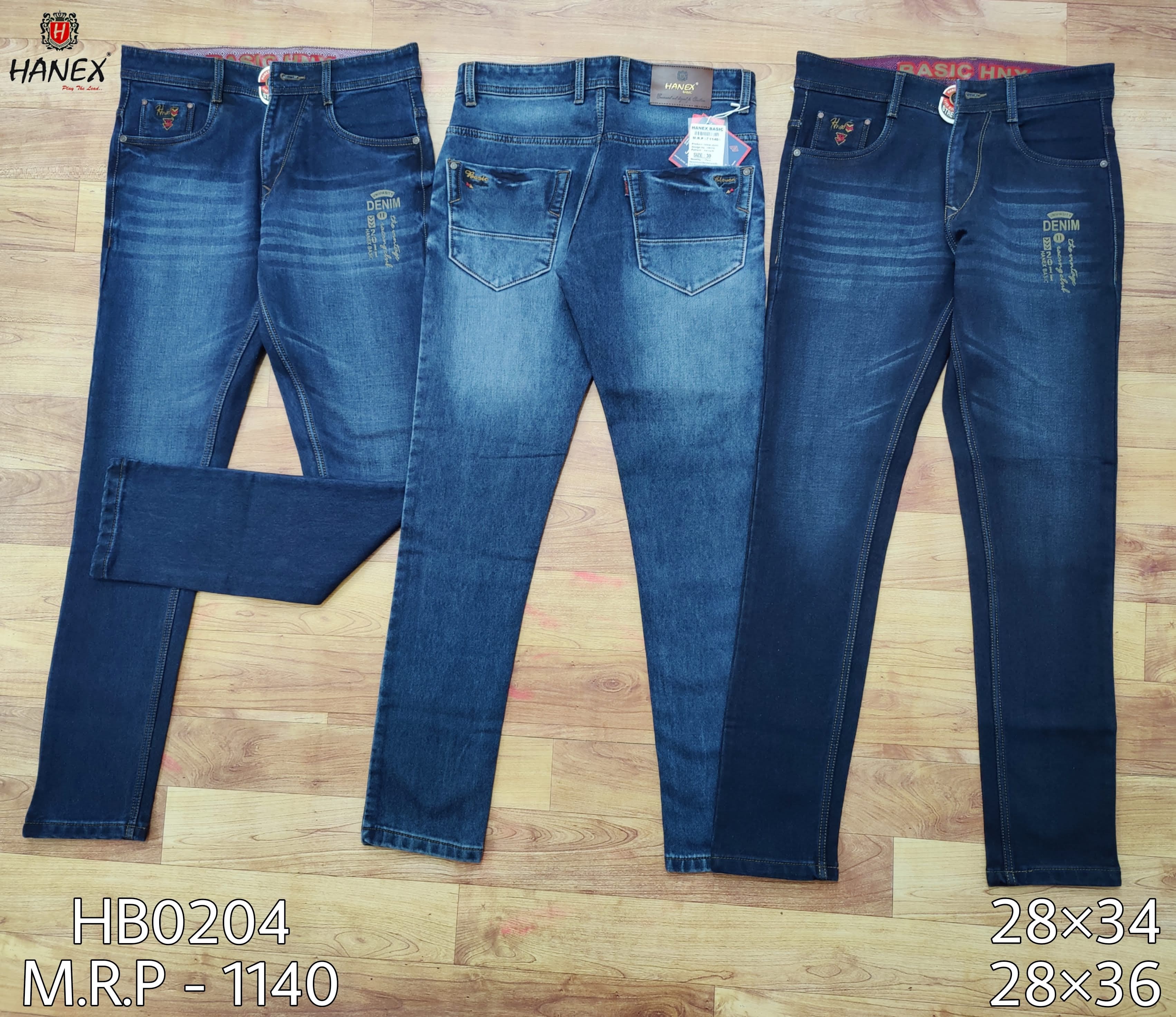 Hanex Knitted Denim Faded Jeans Hanex Knitted Denim Faded Jeans